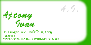 ajtony ivan business card
